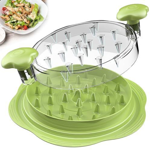 Chicken Shredder Chicken Shredder Tool Twist Stable Anti-Slip Meat Shredder Tool Twist Ergonomic Handle Meat Grinder Dishwasher-safe Transparent Lid Can Be Used As Pet Chicken Breast Separation