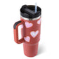 40 Oz Tumbler With Handle Straw Insulated, Stainless Steel Spill Proof Vacuum Coffee Cup Tumbler With Lid Tapered Mug Gifts For Valentine Lover Suitable For Car Gym Office Travel