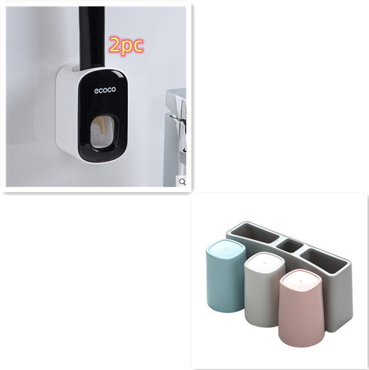 Wall Mounted Automatic Toothpaste Holder Bathroom Accessories Set Dispenser